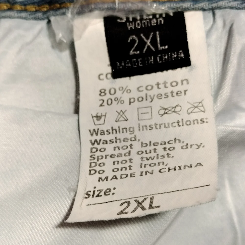 SHEIN Light Blue Distressed Denim Mini Skirt